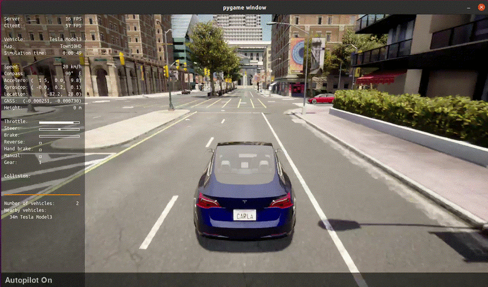 CARLA autonomous driving simulation demo